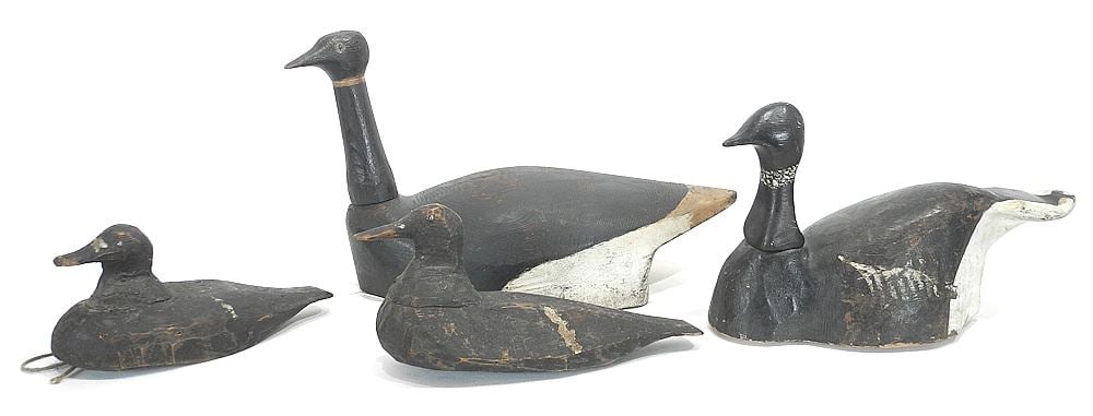 Collection of Antique Working Decoys: Goose (18 3/4"L)/Loon/2 Ducks. (1 of 5)