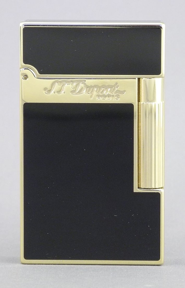 S.T.Dupont - Paris L1L2 Black Lacquer Yellow Lighter 1TTBB43. (1 of 9)