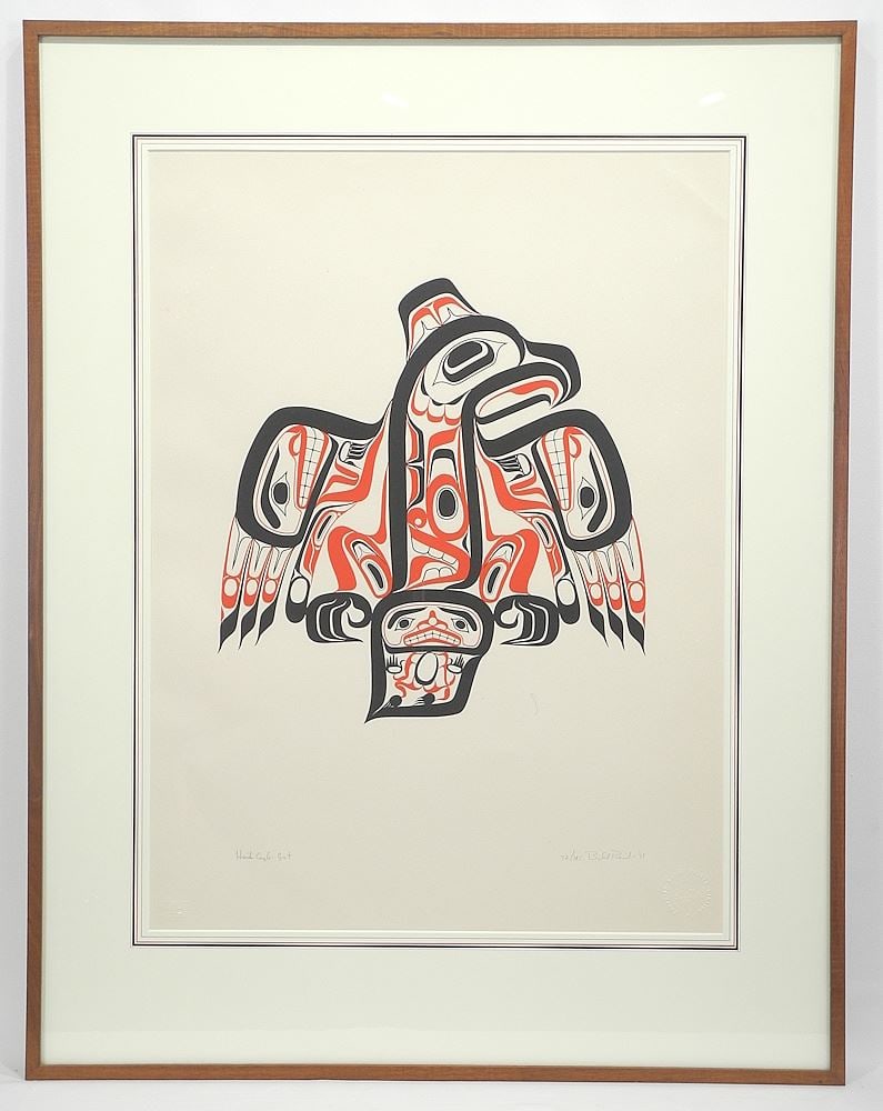 Serigraph signed Bill Reid'78, 28 x 21", "Haida Eagle-Gut" #72/195. (1 of 11)