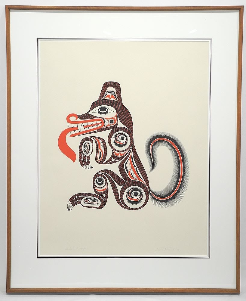 Serigraph signed Bill Reid'79, 29 1/2 x 21 1/4", "Haida Wolf" #66/ 195 with COA. (1 of 11)