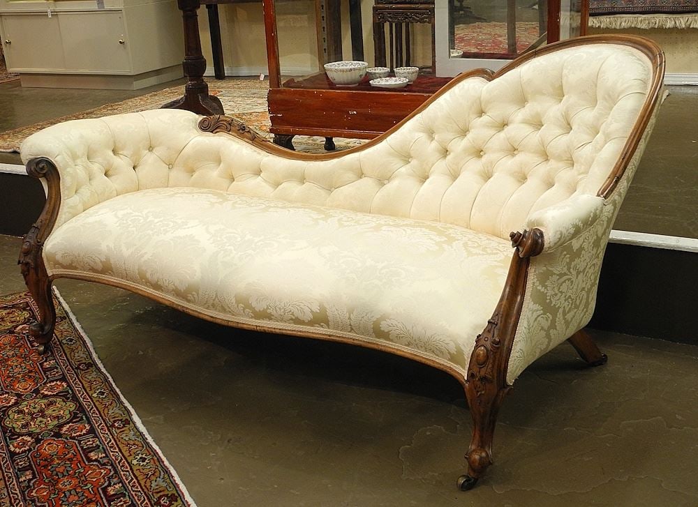 Victorian Chaise Longue, 73"L (mends noted). (1 of 2)