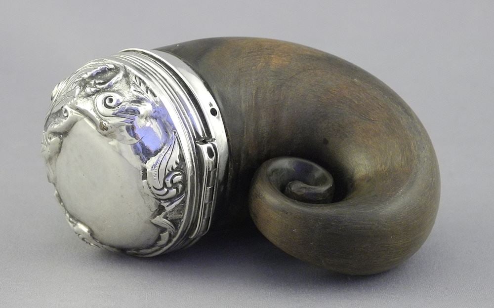 Scottish Horn Snuff Mull, 2 1/2"h (interior rim chipped). (1 of 7)