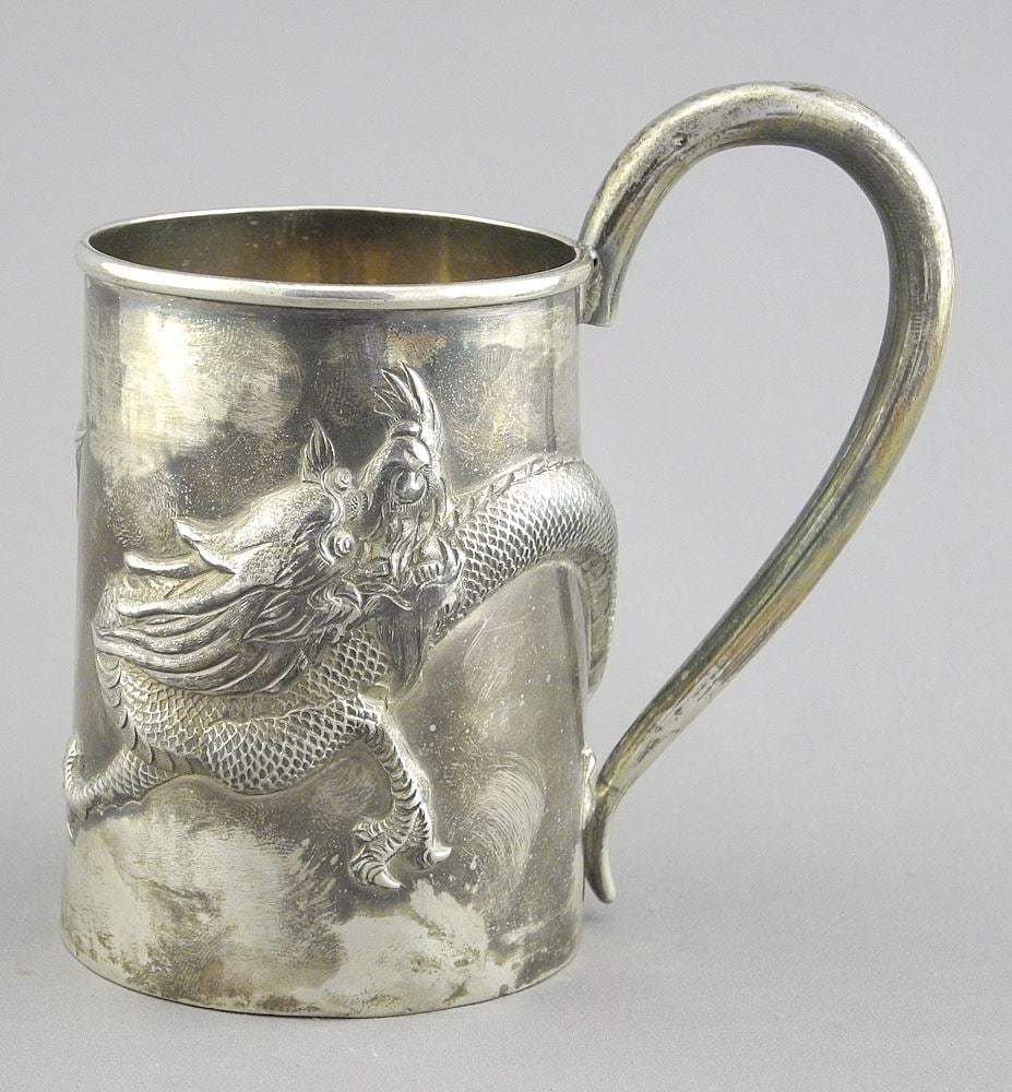 Chinese Export Silver Cup Marked KW (Kwan Wo), 4 1/8" High, 118 grams (1 of 6)