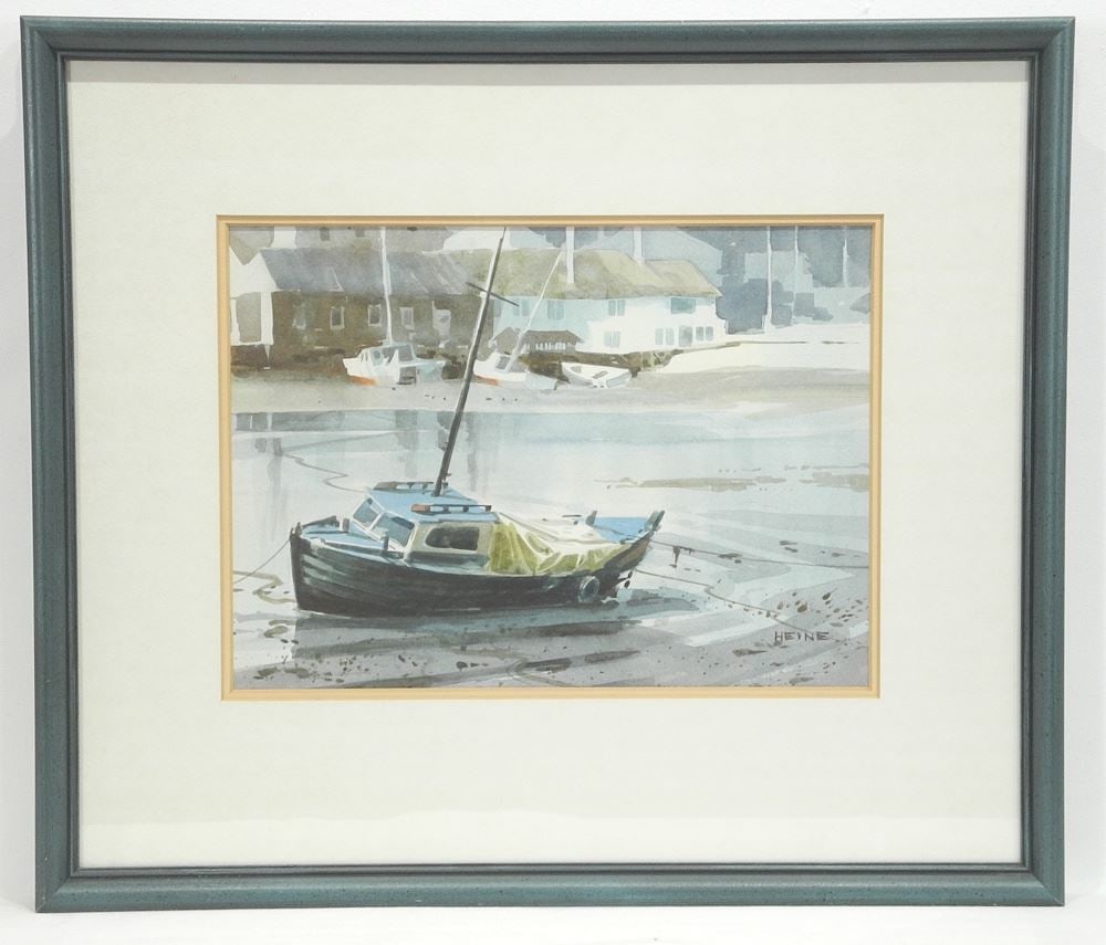 Watercolour Signed (Harry) Heine, 9 1/4 x 13", "Low Tide, Near Dawlish Devon, England" (1 of 5)