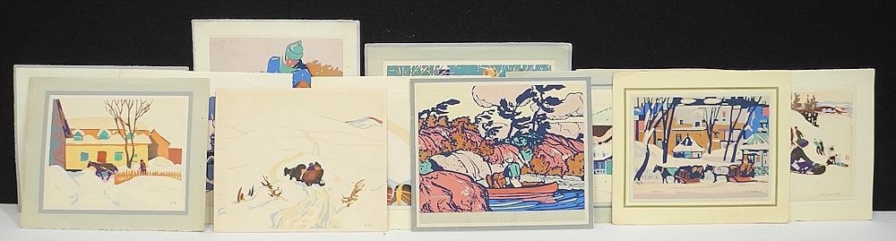 Collection of Coutts Serigraph Cards , C.1931, Twelve Pieces. (1 of 7)