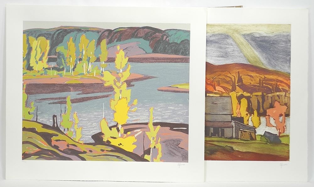Two Serigraphs signed A.J.(Alfred Joseph) Casson, 22 1/2 x 25 3/4", "Ontario Landscape". (1 of 5)