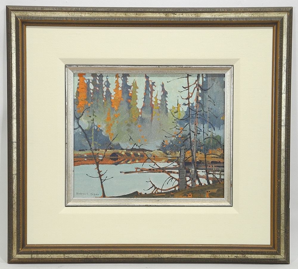 Oil on Board signed Robert Genn, 9 1/2 x 11 1/2", "Still Pond Life". (1 of 4)