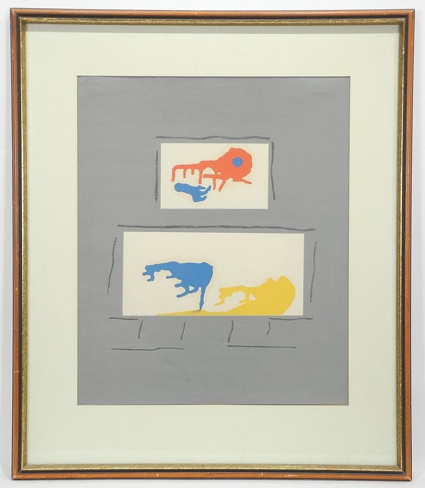 Lithograph Attributed to Max Ernst, 18 1/4 x 15 1/4", "Illustration for Dent Prompte" COA Verso.: Lithograph Attributed to Max Ernst, 18 1/4 x 15 1/4", "Illustration for Dent Prompte" COA Verso.