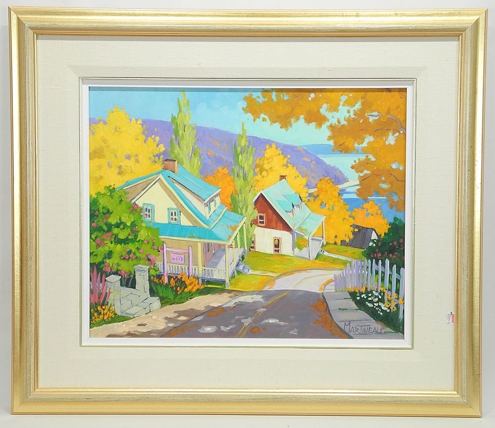 Oil on Canvas signed (Louise) Martineau 1992, 16 x 20", "Cap a l'Aigle". (1 of 5)