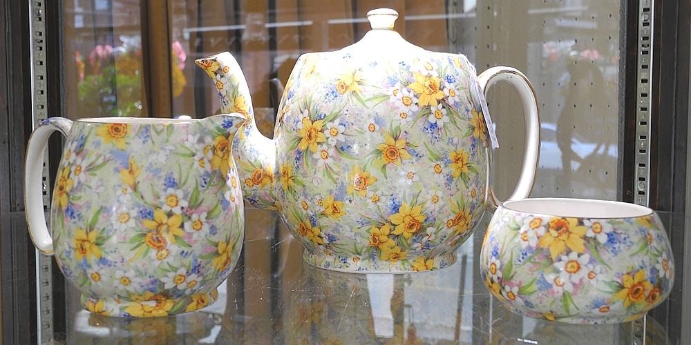 Royal Winton "Richmond" Chintz Three Piece Tea Set, 5 7/8"h (inner crazing noted). (1 of 1)