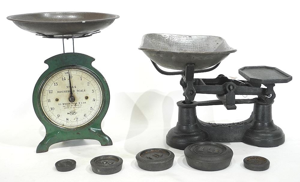 Two Antique Domestic Scales, 10"h. (1 of 2)