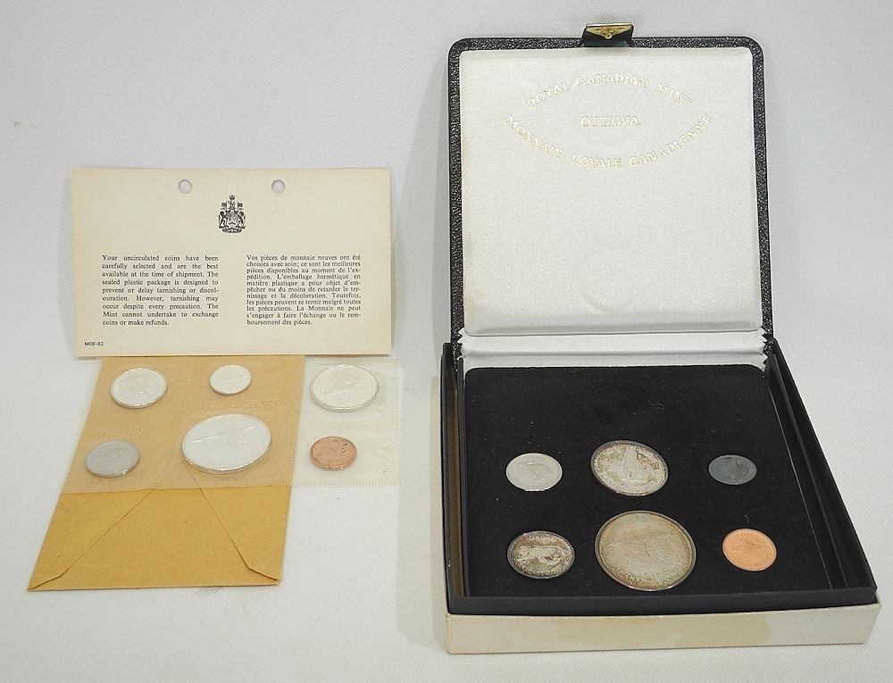 Two 1967 Canadian Centennial Coin Sets: Cased Lacking Gold. (1 of 1)