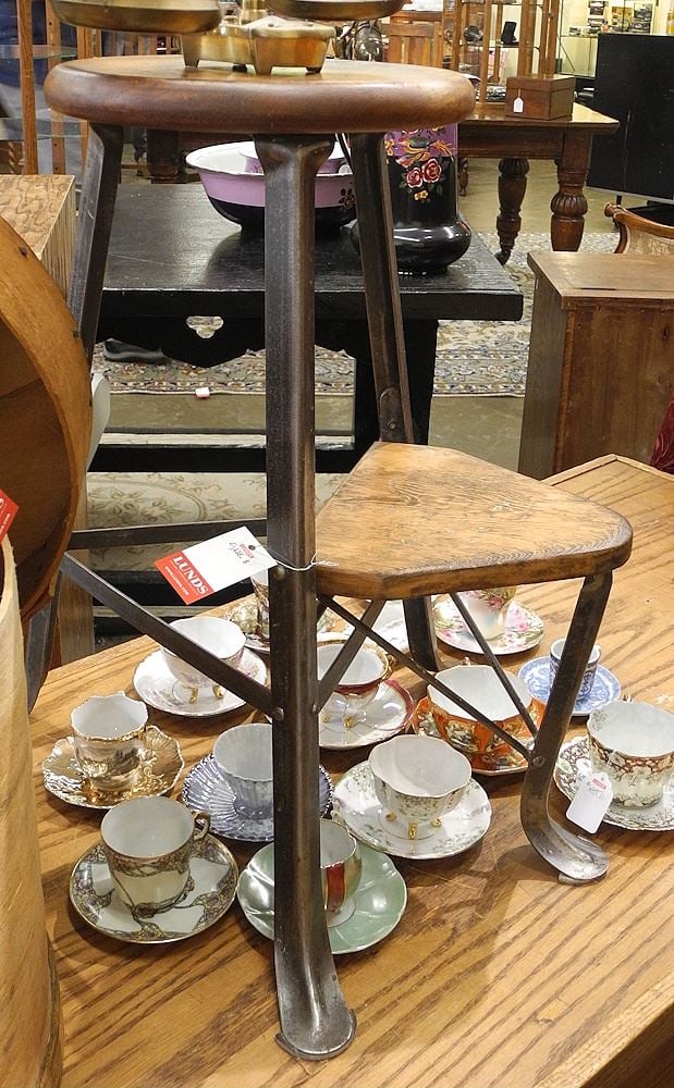 "Fergus Canada The Superior Way" Articulated Metal Stool. (1 of 3)