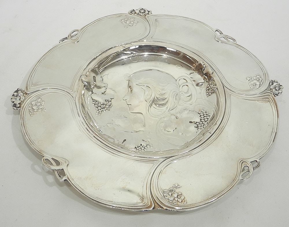 WMF No.231a Visiting Card Tray, Restored & Plated, 12 1/2" Diameter (loss noted). (1 of 3)