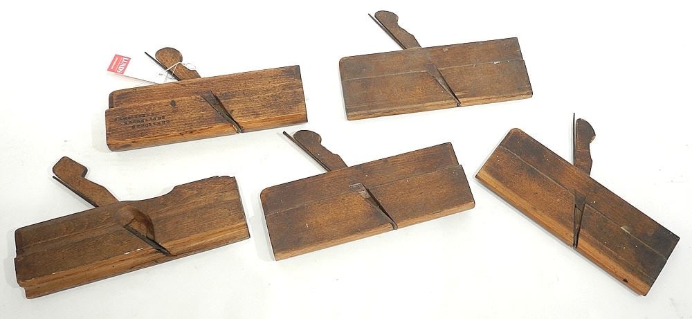 5 Antique Molding Planes Marked Molyneux Brooklands Uphollard, 9 1/2 "L. (1 of 3)