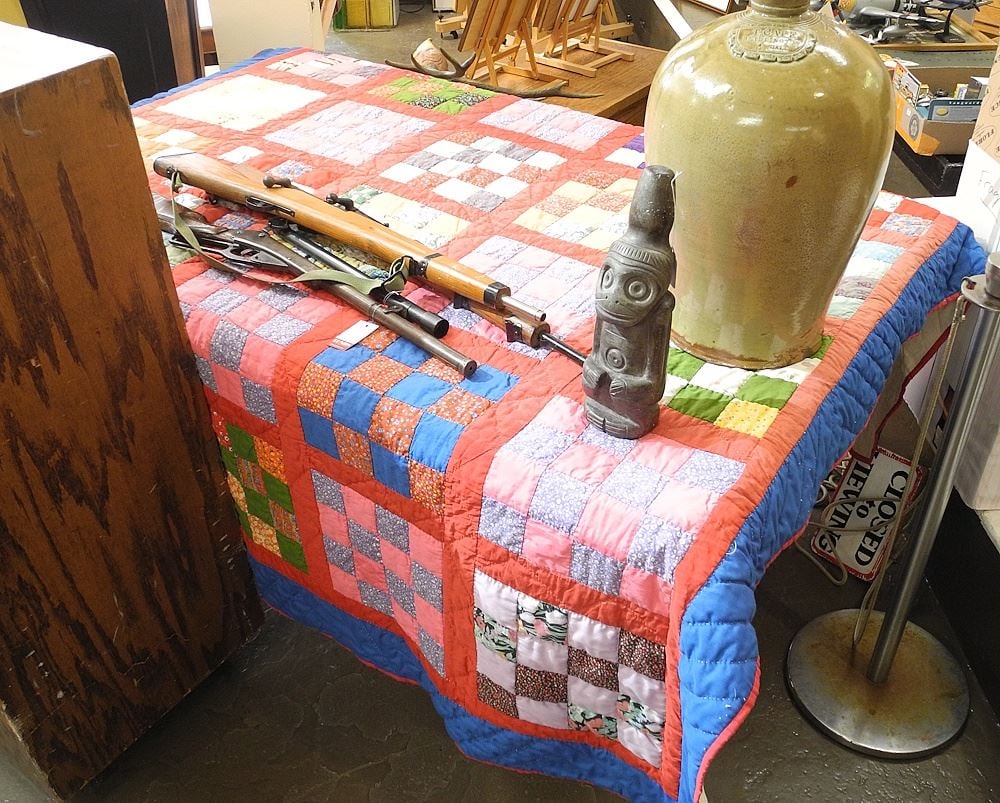 Vintage Nova Scotia Patchwork Quilt, 6'11" x 6'. (1 of 2)