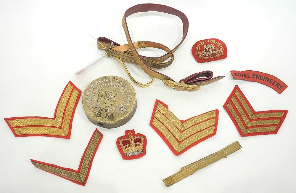 Collection of Militaria Insignia/ Sword Sling / Survey Marker. (1 of 1)