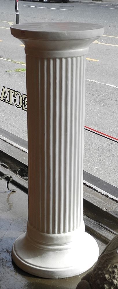 White Painted Plaster Classical Column, 30 3/4"h. (1 of 2)