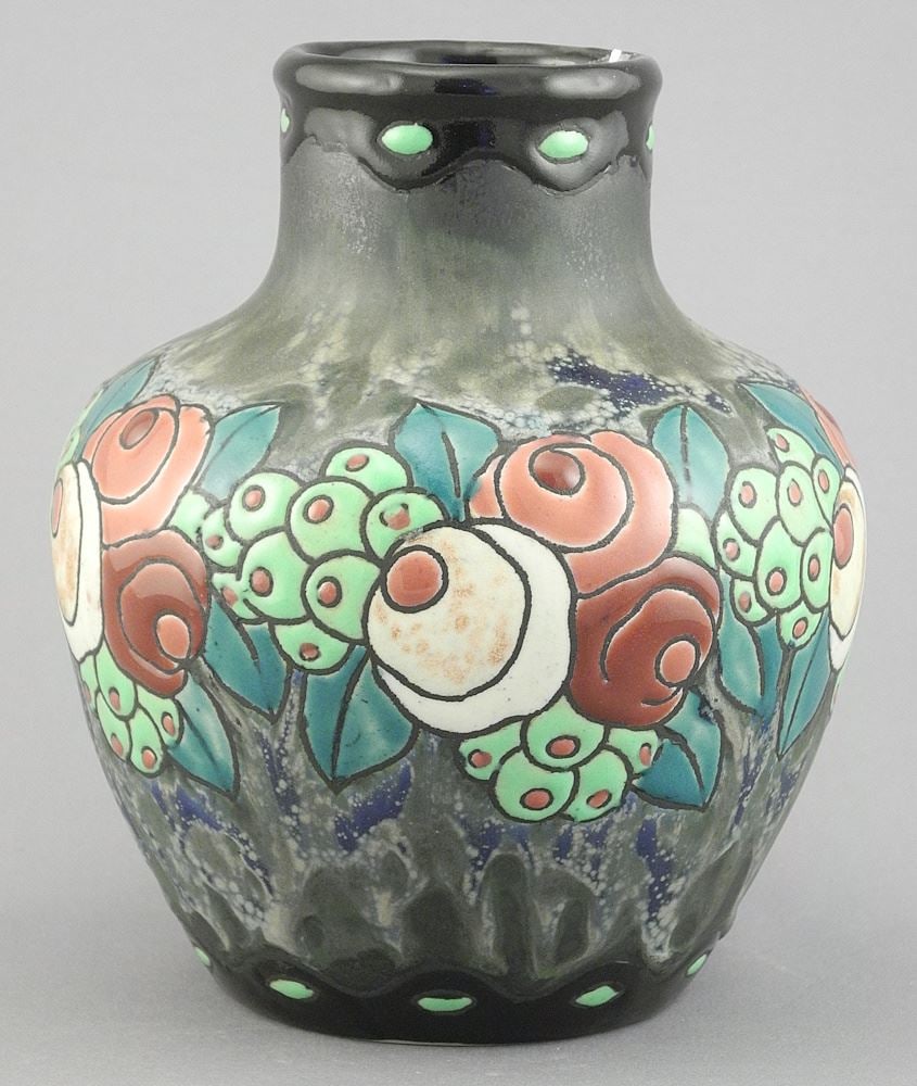 Boch Freres Gres Keramis Vase, D700/ 903, 5 7/8"h.: Boch Freres Gres Keramis Vase, D700/ 903, 5 7/8"h.