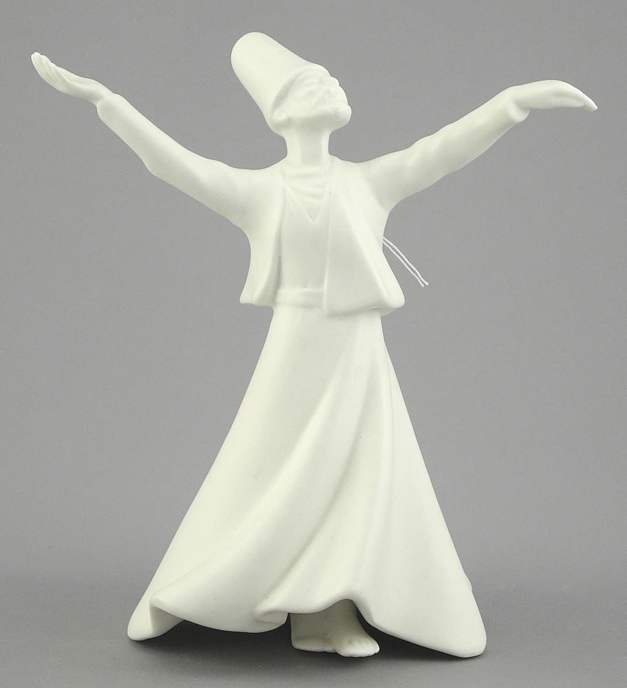 Turkish Ceramic Figure of a Whirling Dervish, 7"h. (1 of 2)