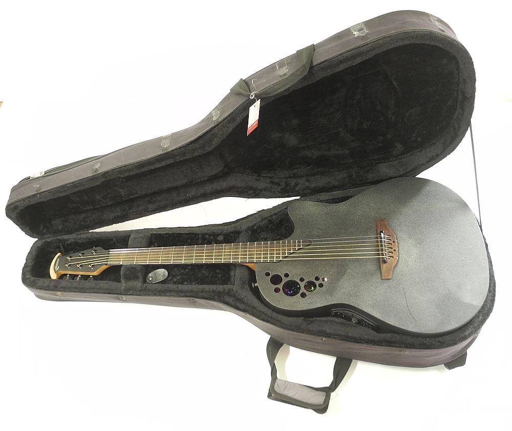 Ovation Molded Body Acoustic Electric Guitar (case as found). (1 of 10)