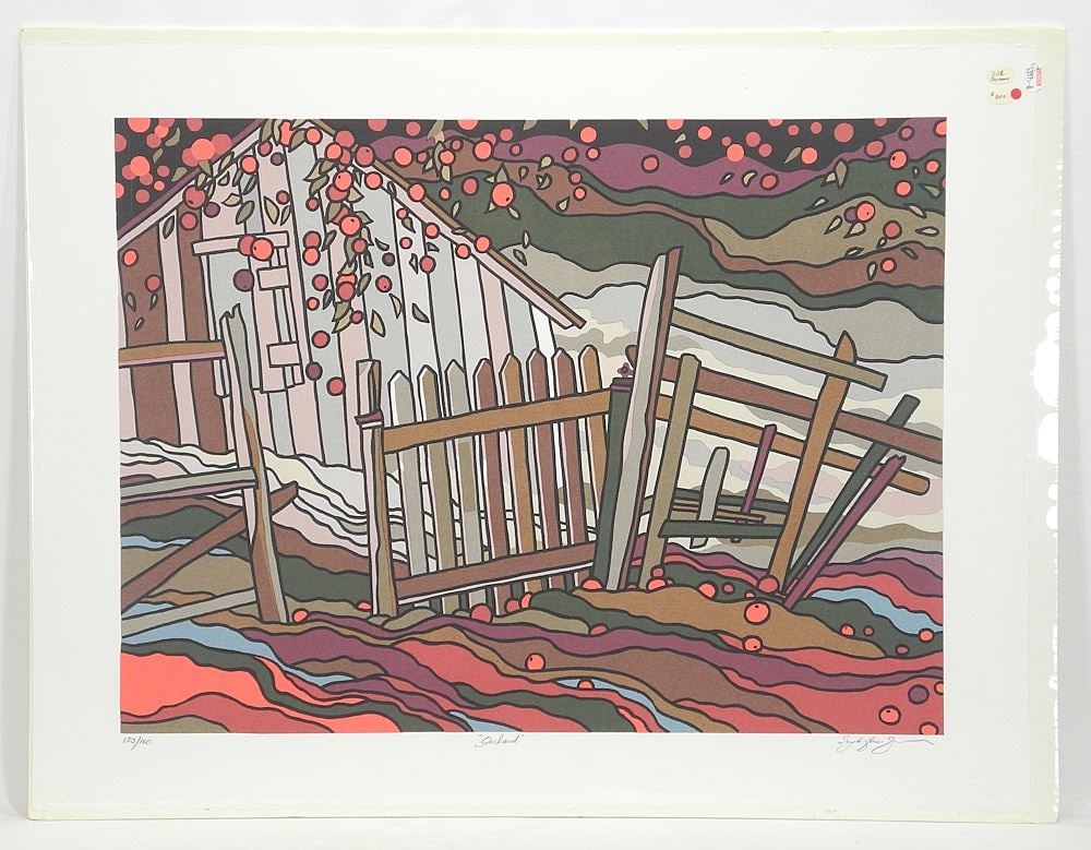 Unframed Serigraph signed Deryk Houston, Approximately 23 x 30", "Orchard" #133/160. (1 of 4)