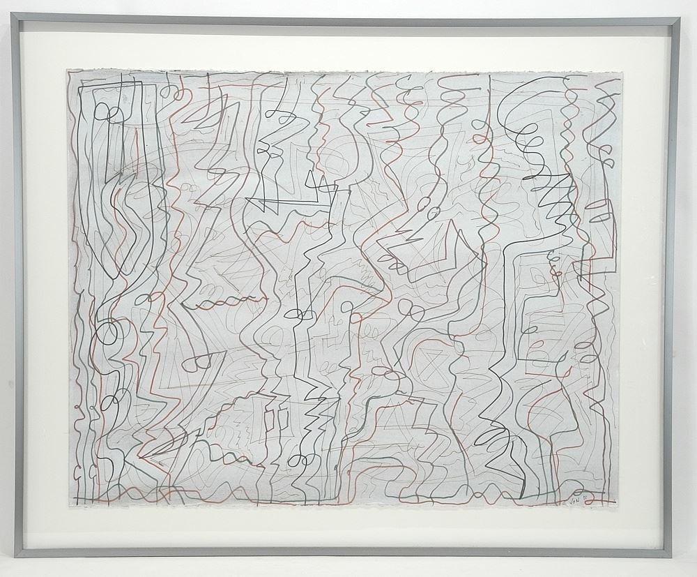 Colour Print signed Von'11, 22 x 28" , "Linear Abstract".: Colour Print signed Von'11, 22 x 28" , "Linear Abstract".