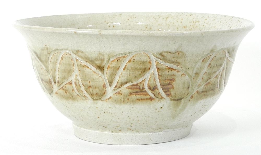 Firesign Hornby Island Pottery Bowl, Possibly Neil Wilson, 5 3/8 x 11 1/4 " Diameter.: Firesign Hornby Island Pottery Bowl, Possibly Neil Wilson, 5 3/8 x 11 1/4 " Diameter.