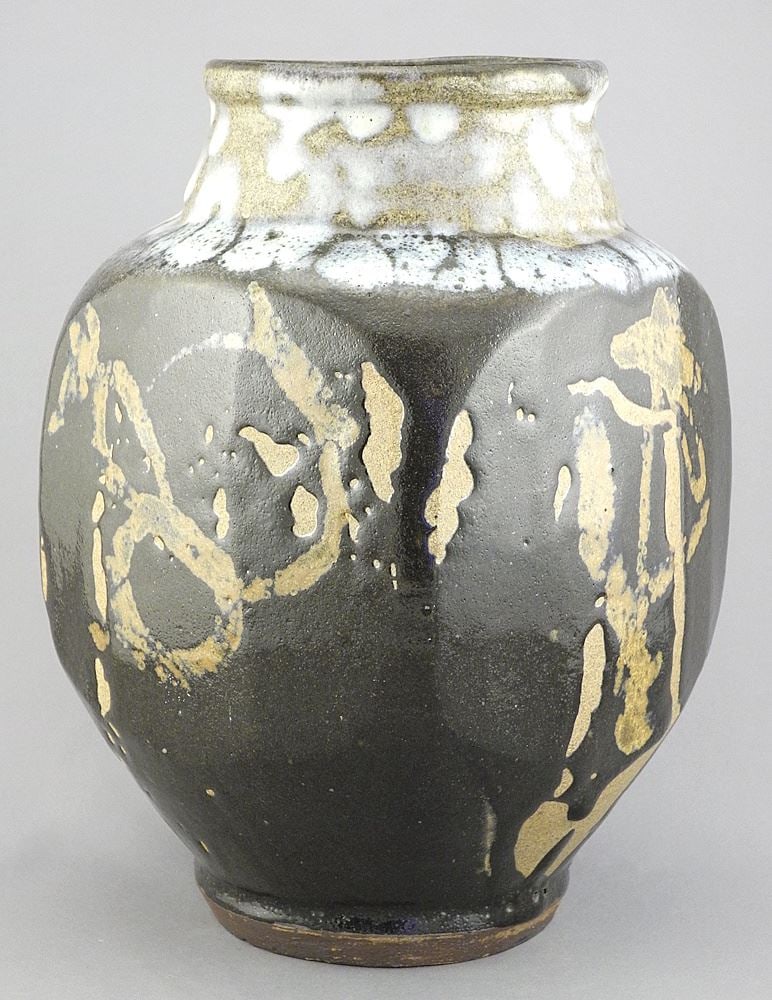 Unsigned Stoneware Vase, 10 1/4"h.: Unsigned Stoneware Vase, 10 1/4"h.