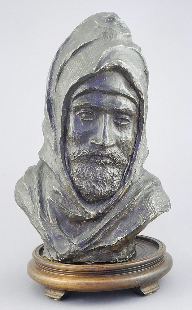 Cast Composition of Michaelangelo Monogrammed CD 1969, 11 7/8"h on Stand. (1 of 3)