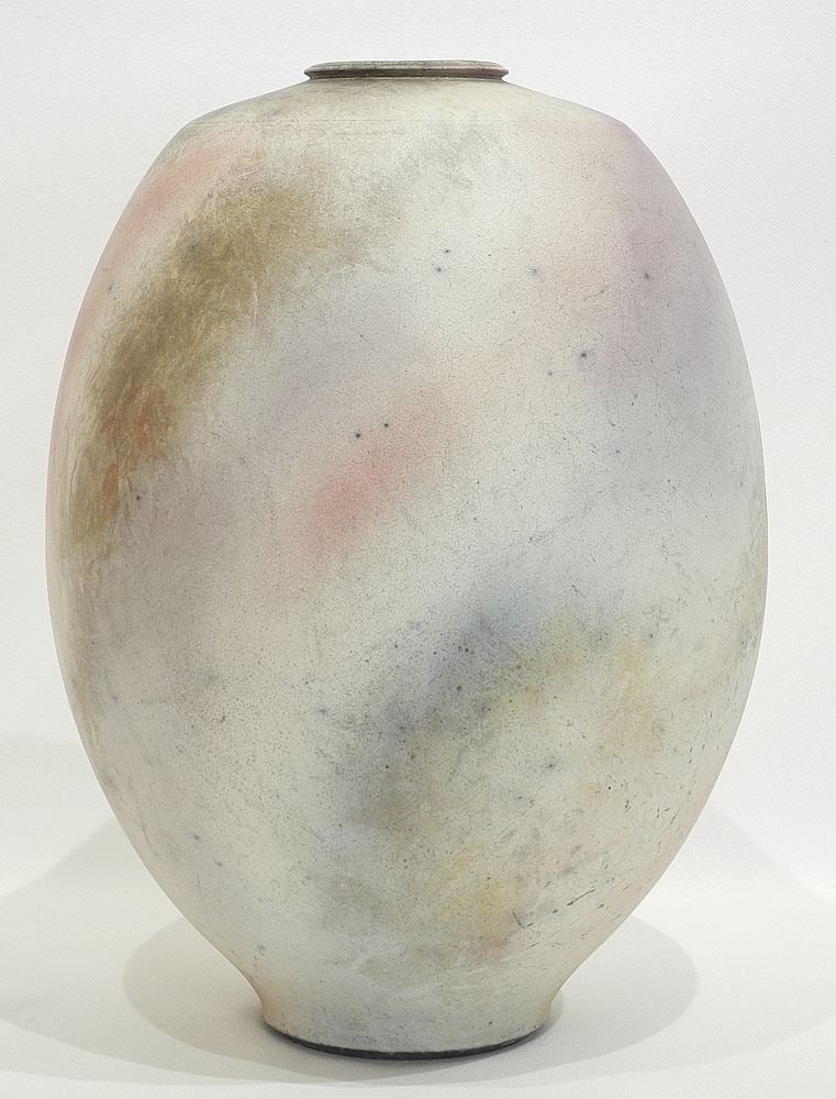 Raku Vase signed (Gordon) Hutchens, 12 1/8"h. (1 of 4)