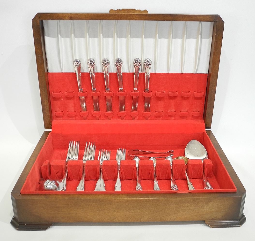 Collection of Danish Silver Plated Cutlery in Canteen. (1 of 2)