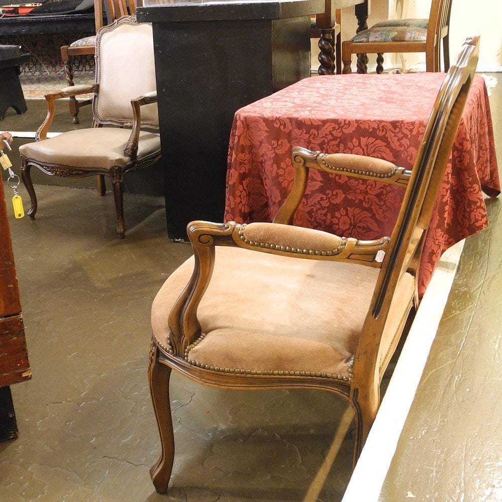 Louis XV Style Cane Inset Fautueil, 39 1/2"h. (1 of 2)