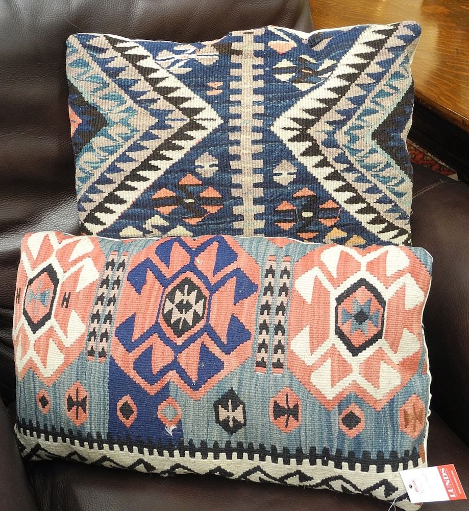 Two Kilim Cushions, 18 & 21"w. (1 of 1)