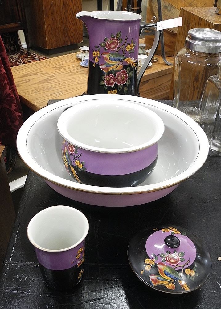 French Saint Clement Majolica Duck Pitcher, 12 3/4"h. (1 of 2)