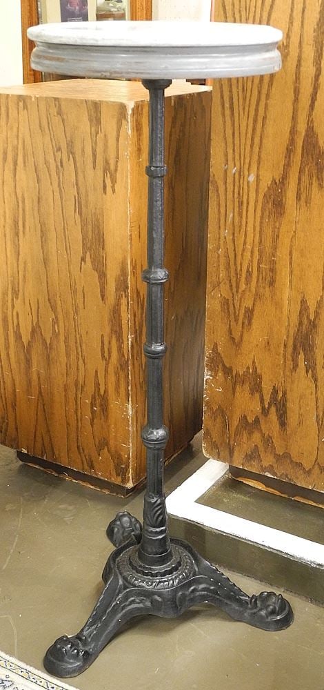 19th C. Cast Iron & Marble Fern Stand, 45"h. (1 of 2)