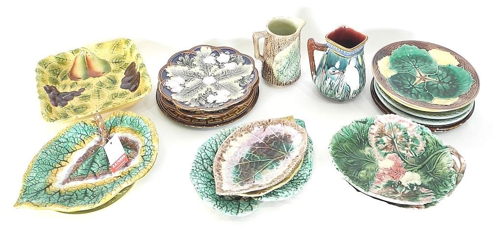 Collection of Majolica Wares.: Collection of Majolica Wares.