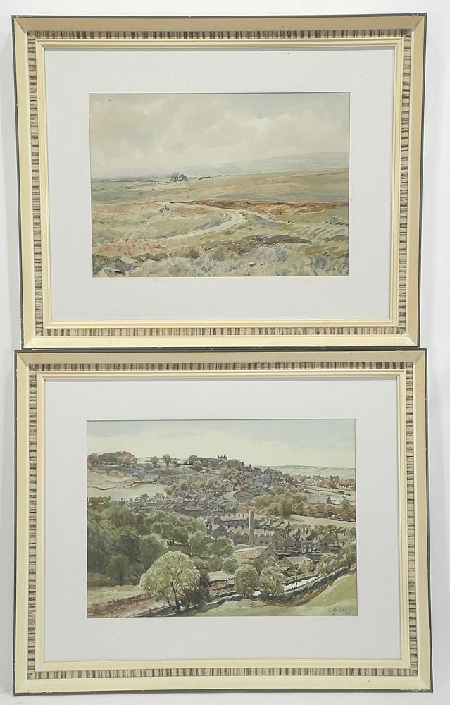 Pair of Watercolour signed Joseph Pighills'69, 9 3/8 x 13 1/2", "English Landscapes".: Pair of Watercolour signed Joseph Pighills'69, 9 3/8 x 13 1/2", "English Landscapes".