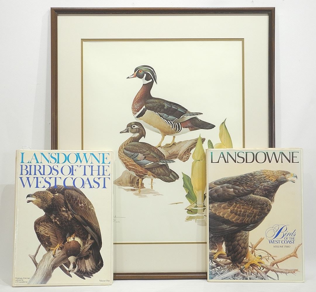 LEP signed (J.F) Lansdowne, 22 1/2 x 17 3/4", "Duck Specimens" #823/1000, Includes 2 Books. (1 of 4)