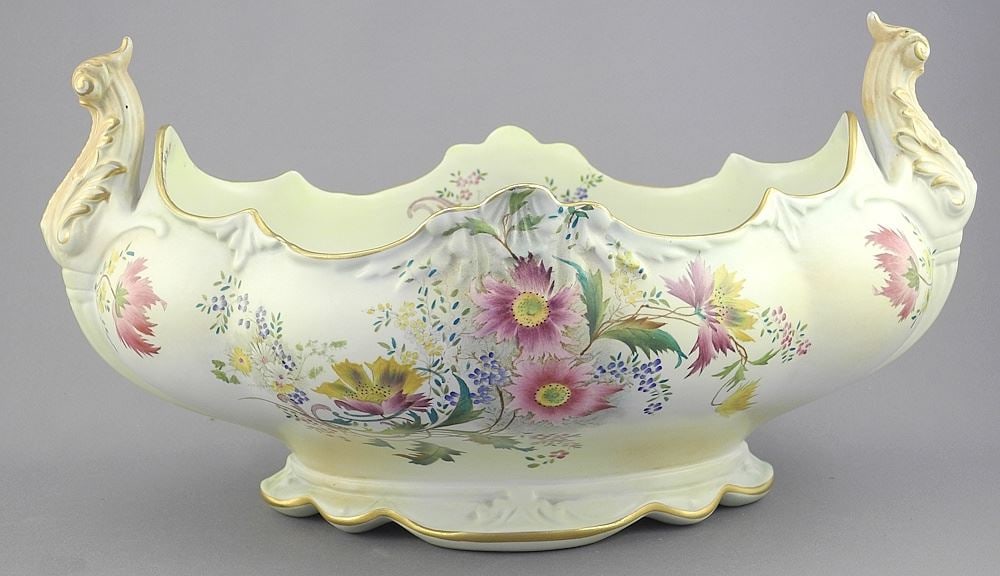 Carlton Ware Boat-Shaped Center Bowl , 13 1/4"w.: Carlton Ware Boat-Shaped Center Bowl , 13 1/4"w.