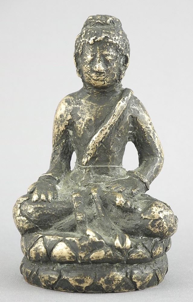 Antique Solid Copper Figure of Shakyamuni, 3 1/4"h, 510g. (1 of 5)