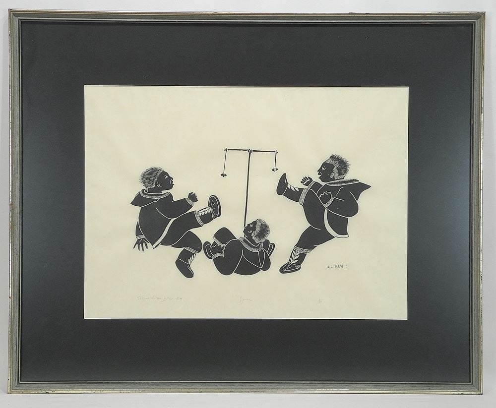 Holman Prints by (Peter) Aliknak, 15 3/8 x 21 1/2", "Game" #3/50, 1974: Holman Prints by (Peter) Aliknak, 15 3/8 x 21 1/2", "Game" #3/50, 1974