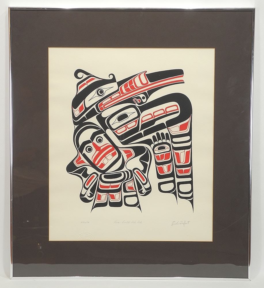 Kwagiulth Serigraph signed Richard Hunt, 20 x 17", "Kwagiulth Hok Hok", 15/600/79. (1 of 3)