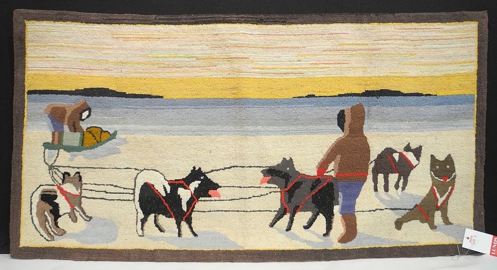 Tapestry Acquired Grentell Labrador 1964, 18 1/2 x 35 1/4".: Tapestry Acquired Grentell Labrador 1964, 18 1/2 x 35 1/4".