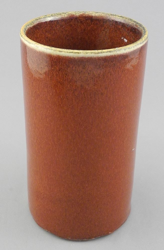 Chinese Langyao Porcelain Brush Pot, 6 1/8"h.: Chinese Langyao Porcelain Brush Pot, 6 1/8"h.