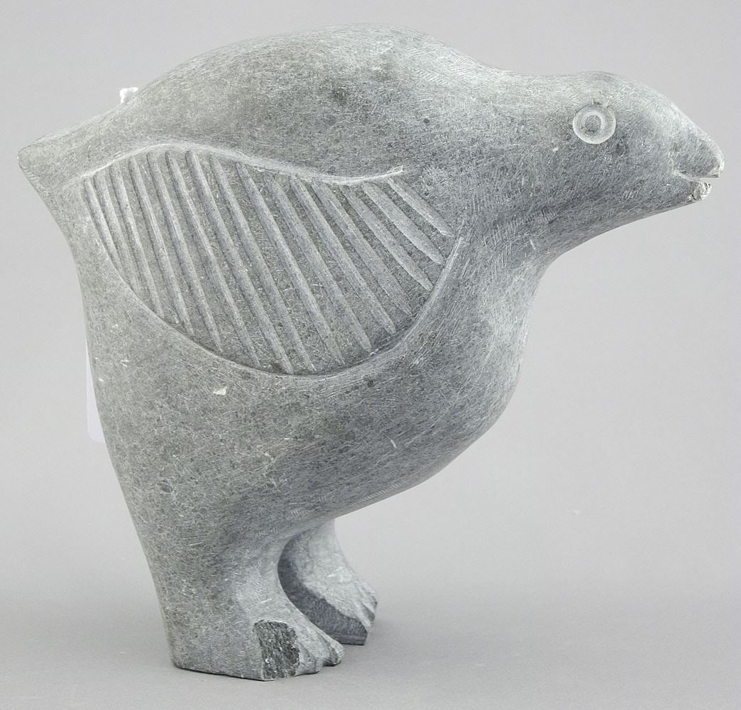 Inuit Sculpture, Unidentified Bird Form, 6 7/8"h (beak & foot chipped). (1 of 2)
