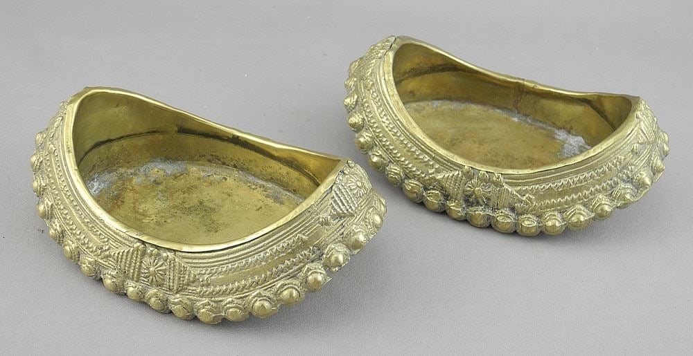 Pair of Brass Elephant Bracelets (4 7/8"L) Converted to Dishes. (1 of 3)