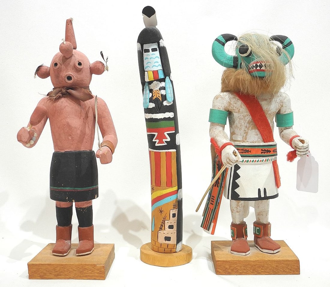 Three Kachina Dolls, 11 3/4 - 12 7/8 "h. (1 of 3)