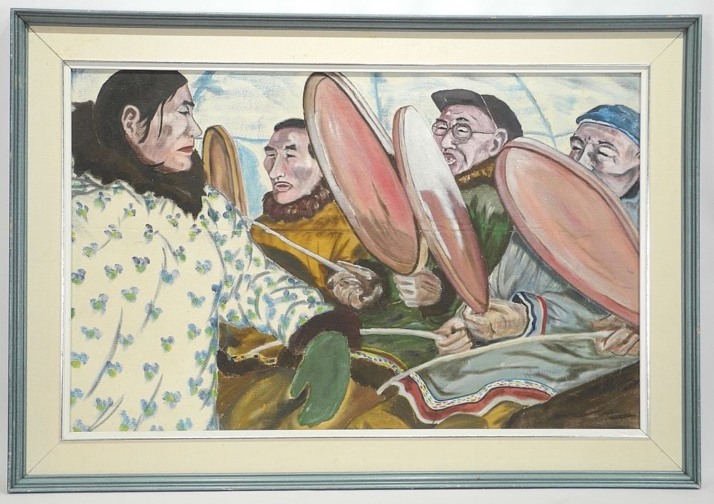 Two Oil on Canvas Board signed WM (William) Bonnetplume, Larger 21 3/4 x 34 1/2", "Arctic Scenes" (1 of 6)