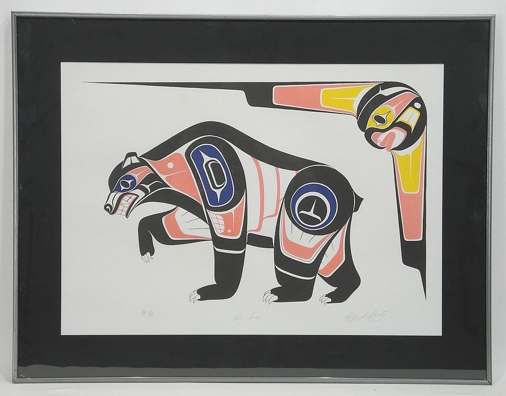 Serigraph signed Richard Shorty, 14 3/4 x 20 3/4", "Bear & Sun", A/P #18/38. (1 of 3)
